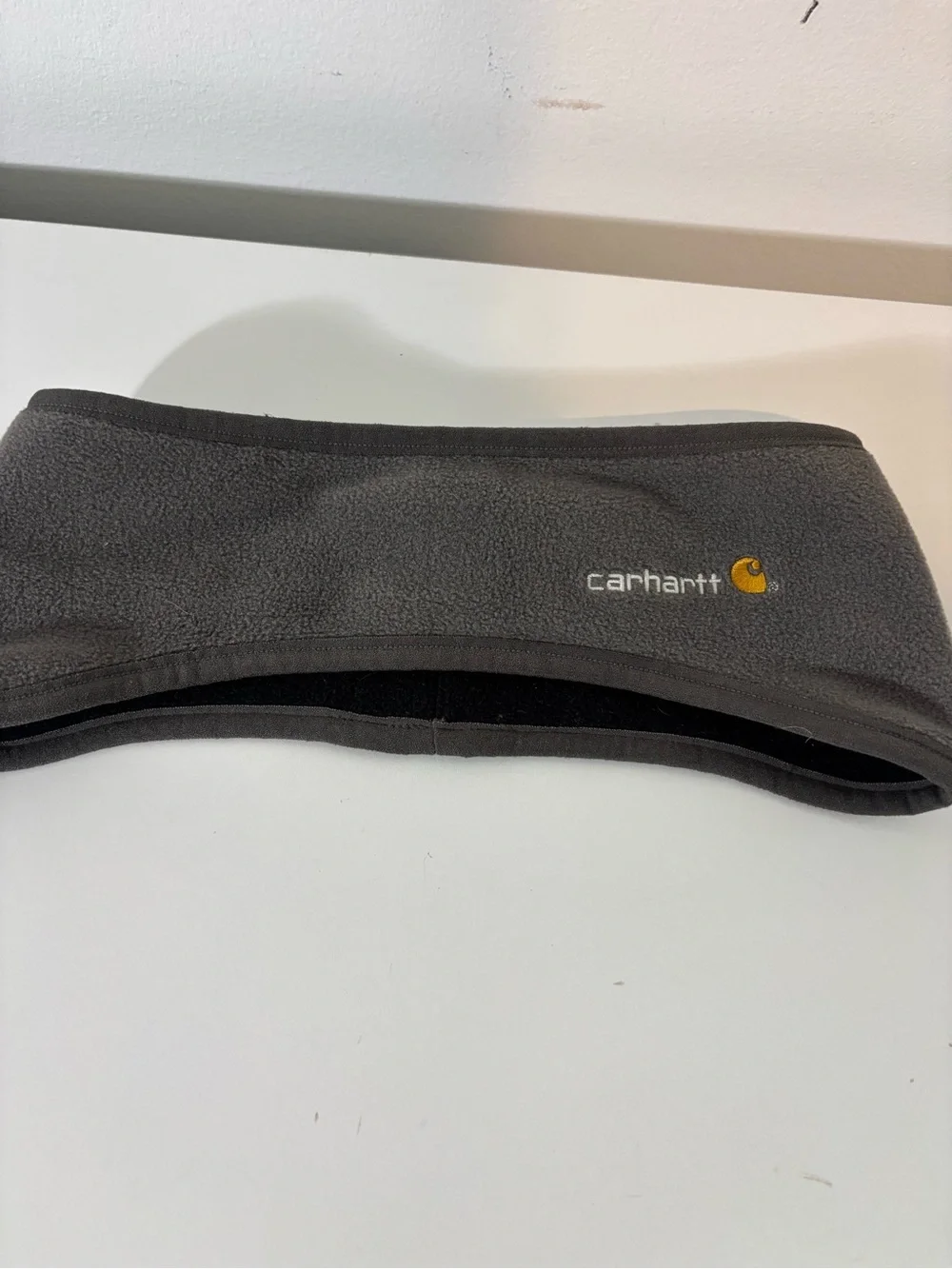 Carhartt Reversible Gray Black Fleece Ear Warmer Headband Warm Winter Casual